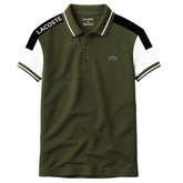 Olive Green Lacoste Panel Polo T-Shirt!